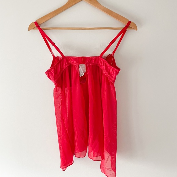 La Senza // Holiday Red Babydoll Lingerie with Detachable Christmas Fuzz - Picture 3 of 4